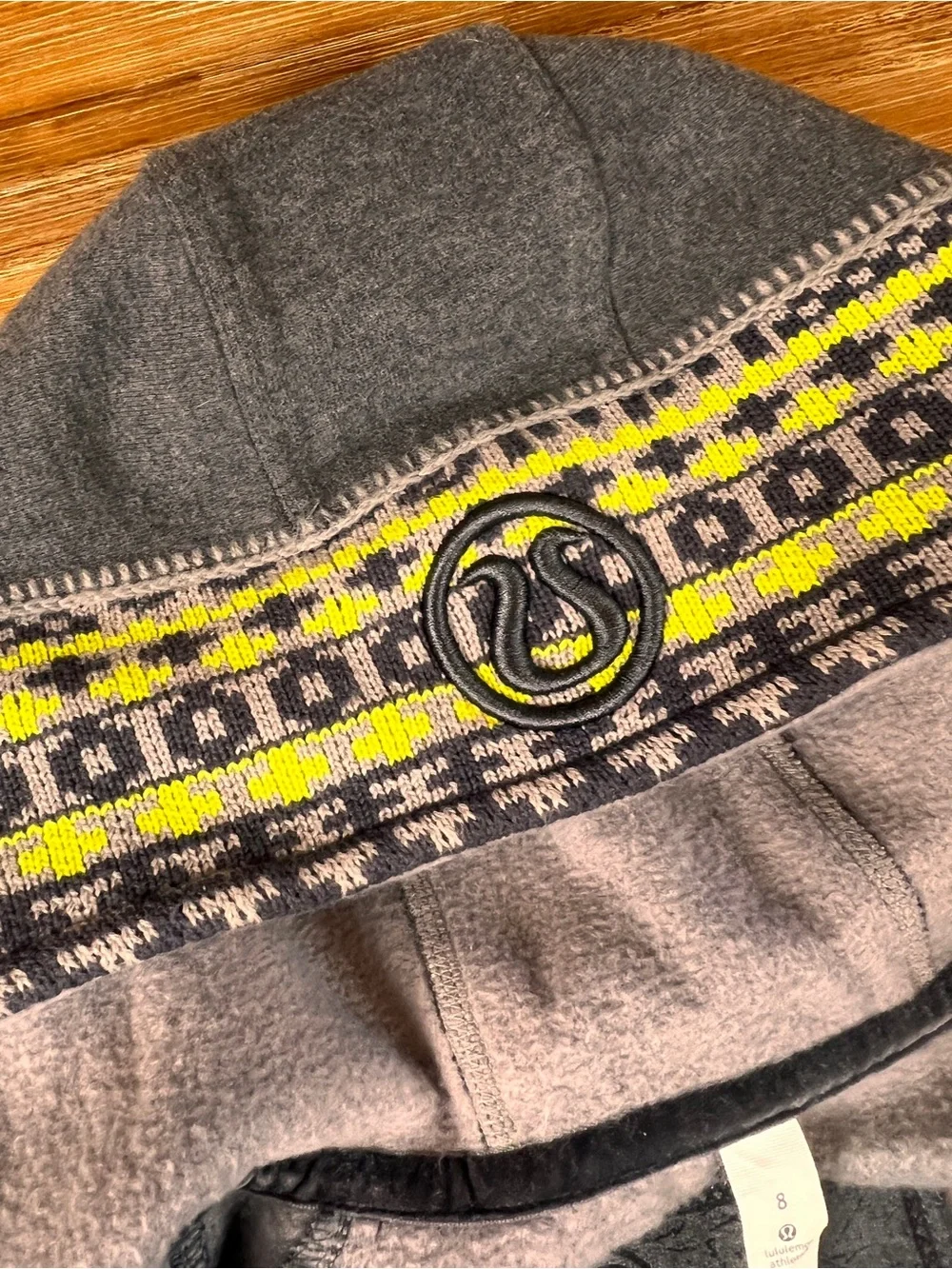 lululemon athletica Gray Hoodie with Yellow Patterned Panels